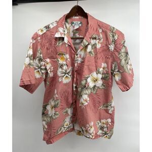 Two Palms Shirt Men's XL Hawaiian‎ Bird on the Beach Embroidary Made in Hawaii